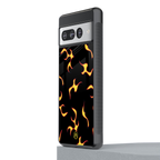 lil flames on black back phone cover | glass case for google pixel 7 pro