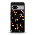 lil flames on black back phone cover | glass case for Google Pixel 7