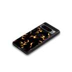 lil flames on black back phone cover | glass case for google pixel 8 pro