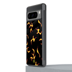 lil flames on black back phone cover | glass case for google pixel 8 pro