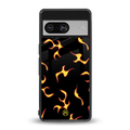 lil flames on black back phone cover | glass case for Google Pixel 8