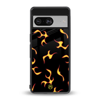 lil flames on black back phone cover | glass case for Google Pixel 8