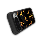 lil flames on black back phone cover | glass case for google pixel 9 pro