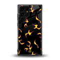 lil flames on black back phone cover | glass case for samsung galaxy s23 ultra