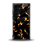 lil flames on black back phone cover | glass case for samsung galaxy s23 ultra