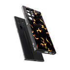 lil flames on black back phone cover | glass case for samsung galaxy s23 ultra