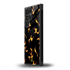 lil flames on black back phone cover | glass case for samsung galaxy s23 ultra