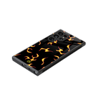 lil flames on black back phone cover | glass case for samsung galaxy s23 ultra