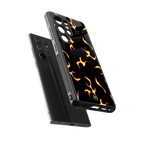 lil flames on black back phone cover | glass case for samsung galaxy s25 ultra