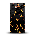 lil flames on black back phone cover | glass case for samsung galaxy s23 plus