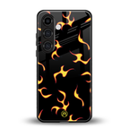 lil flames on black back phone cover | glass case for samsung galaxy s23 plus