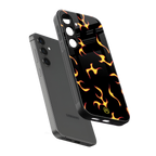 lil flames on black back phone cover | glass case for samsung galaxy s23 plus