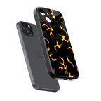 lil flames on black back phone cover | glass case for iphone 15
