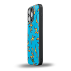 lil flames on blue back phone cover | glass case for iphone 13 pro max