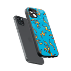 lil flames on blue back phone cover | glass case for iphone 14 plus
