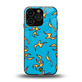 lil flames on blue back phone cover | glass case for iphone 15 pro