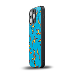 lil flames on blue back phone cover | glass case for iphone 15 pro