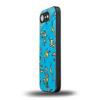 lil flames on blue back phone cover | glass case for iphone 16e