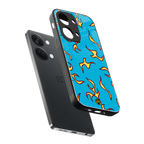 lil flames on blue back phone cover | glass case for oneplus nord 3