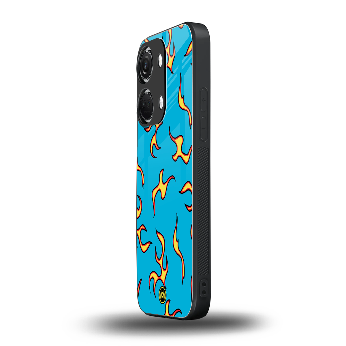lil flames on blue back phone cover | glass case for oneplus nord 3