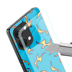 lil flames on blue back phone cover | glass case for oneplus nord 3
