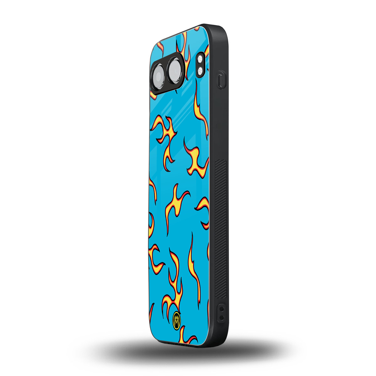 lil flames on blue back phone cover | glass case for oneplus nord 4
