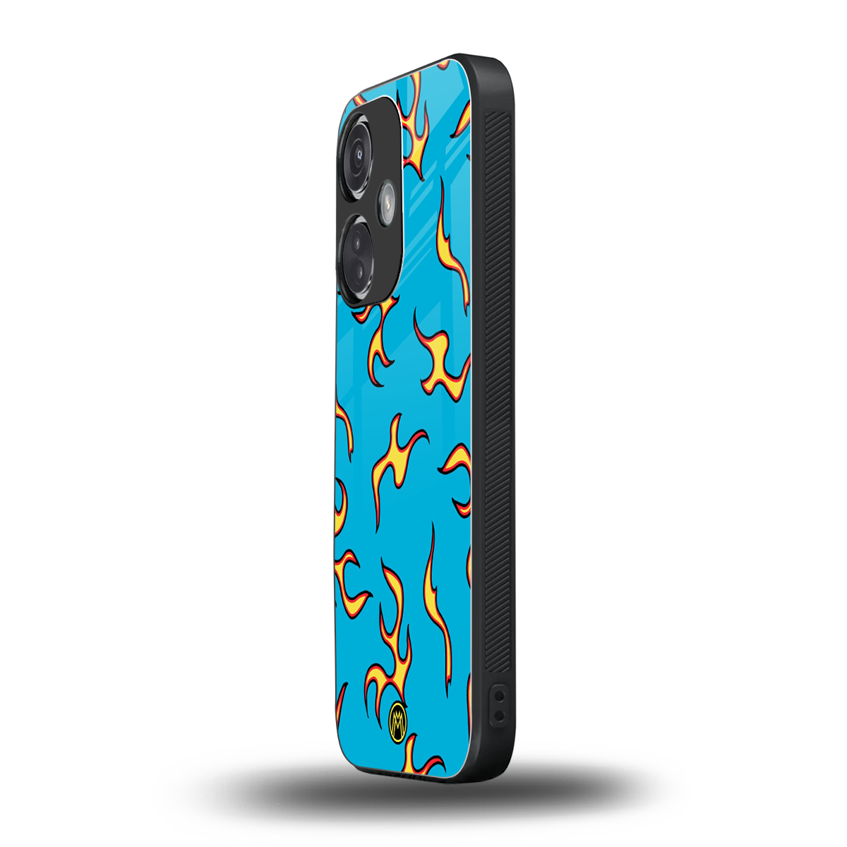 lil flames on blue back phone cover | glass case for oneplus nord ce 3