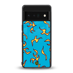 lil flames on blue back phone cover | glass case for google pixel 6 pro