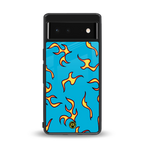 lil flames on blue back phone cover | glass case for google pixel 6