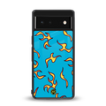 lil flames on blue back phone cover | glass case for Google Pixel 6A