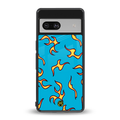lil flames on blue back phone cover | glass case for Google Pixel 7