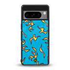 lil flames on blue back phone cover | glass case for google pixel 8 pro