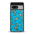lil flames on blue back phone cover | glass case for Google Pixel 8