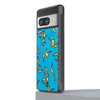 lil flames on blue back phone cover | glass case for Google Pixel 8