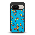 lil flames on blue back phone cover | glass case for google pixel 9
