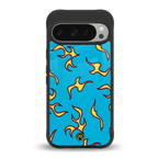 lil flames on blue back phone cover | glass case for google pixel 9 pro