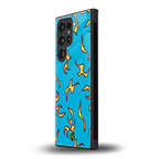 lil flames on blue back phone cover | glass case for samsung galaxy s23 ultra