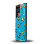 lil flames on blue back phone cover | glass case for samsung galaxy s25 ultra