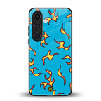 lil flames on blue back phone cover | glass case for samsung galaxy s24