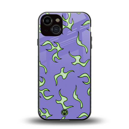 lil flames on purple back phone cover | glass case for iphone 13