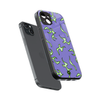 lil flames on purple back phone cover | glass case for iphone 15 plus
