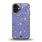 lil flames on purple back phone cover | glass case for iphone 16 plus