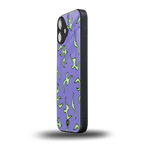 lil flames on purple back phone cover | glass case for iphone 16 plus