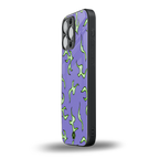 lil flames on purple back phone cover | glass case for iphone 16 pro max