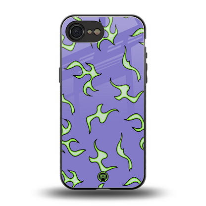 lil flames on purple back phone cover | glass case for iphone 16e