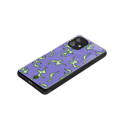 lil flames on purple back phone cover | glass case for nothing phone 1