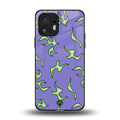 lil flames on purple back phone cover | glass case for nothing phone 2