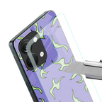 lil flames on purple back phone cover | glass case for oneplus nord 3