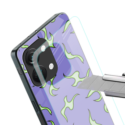 lil flames on purple back phone cover | glass case for oneplus nord 3