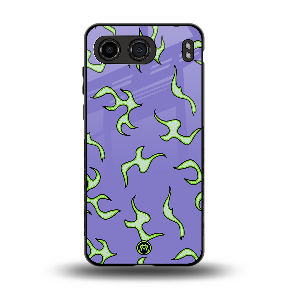 lil flames on purple back phone cover | glass case for oneplus nord 4